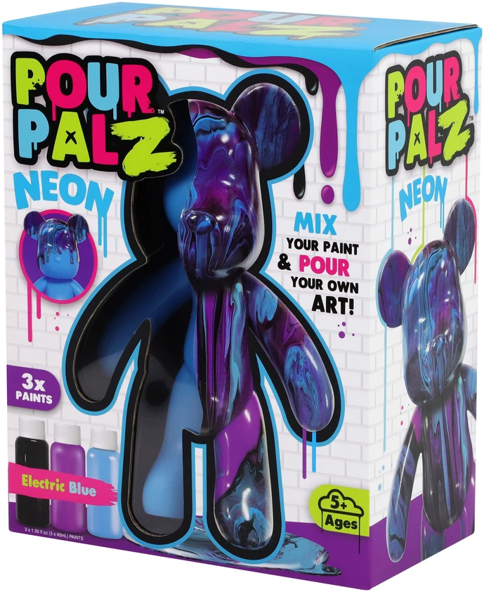 Pour Palz DIY dažomas meškiukas – Neoninis