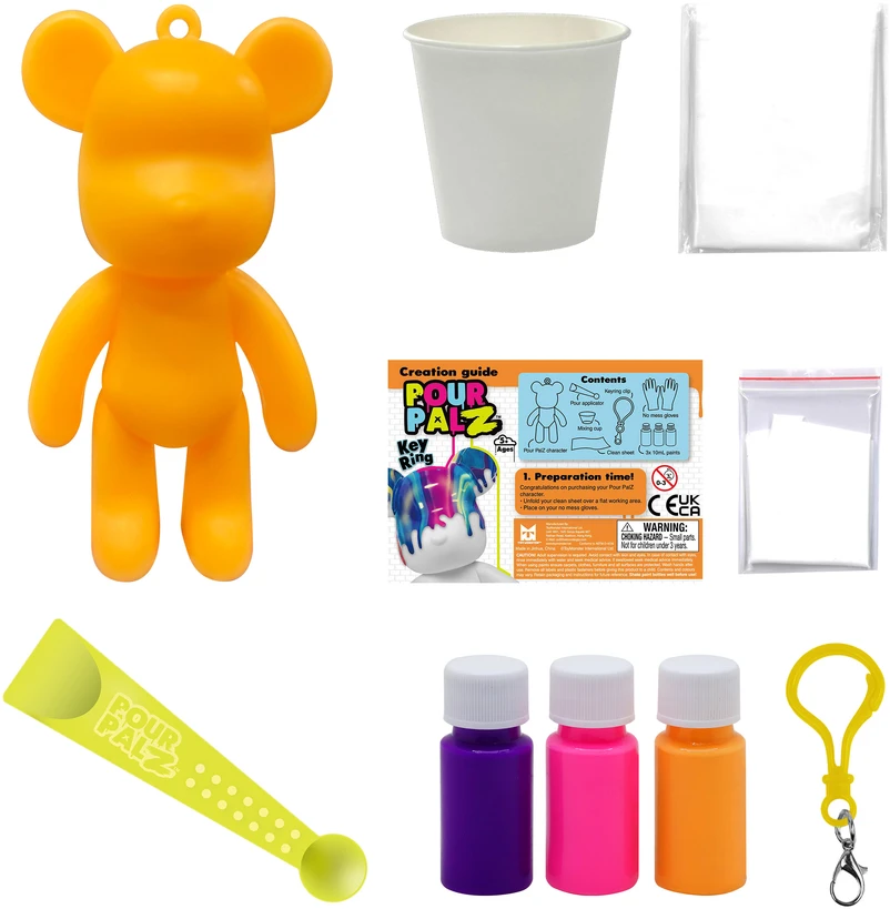 Edibazzar Pour Palz DIY Mini dažų meškutis su pakabučiu
