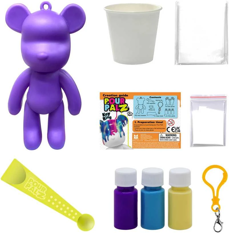 Edibazzar Pour Palz DIY Mini dažų meškutis su pakabučiu