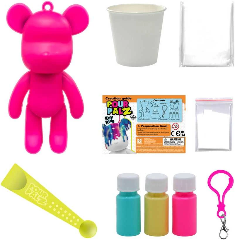 Edibazzar Pour Palz DIY Mini dažų meškutis su pakabučiu