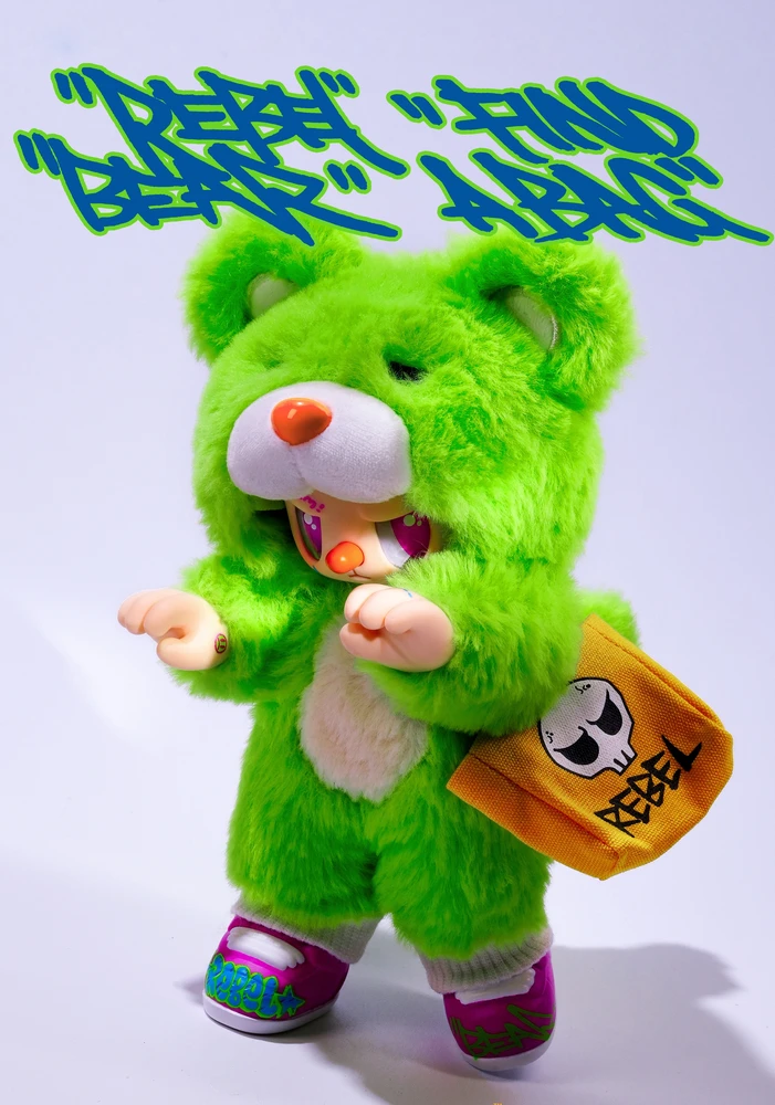 REBEL BEAR Spalvinga lėlė, 18 cm
