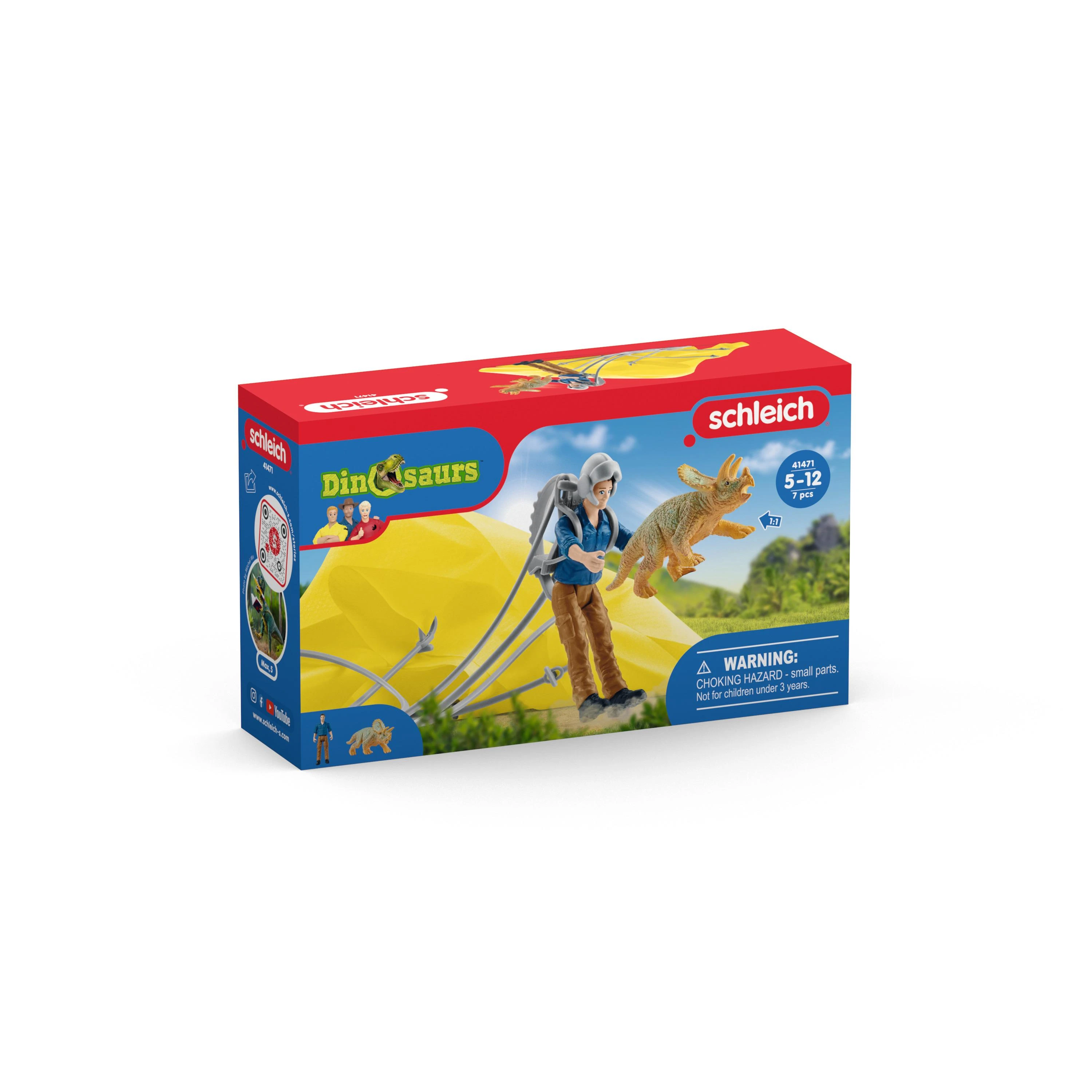 Schleich Rinkinys - Dinozaurų Gelbėjimas Parašiutu
