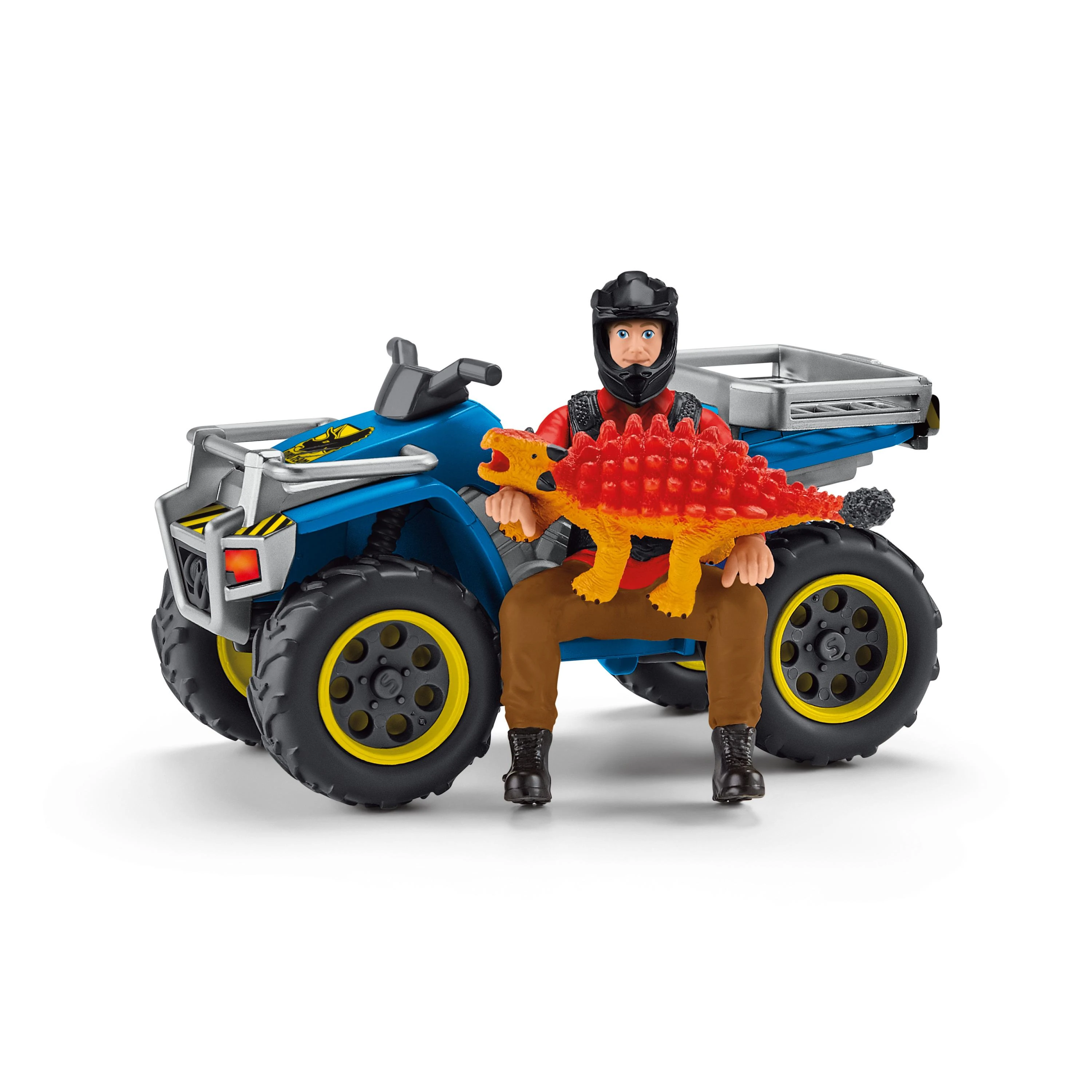 SCHLEICH „Dinosaurs“ Rinkinys - Pabėgimas Nuo Velociraptoriaus Keturračiu