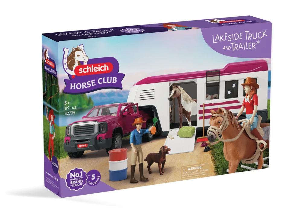SCHLEICH HORSE CLUB Sunkvežimis ir priekaba prie ežero