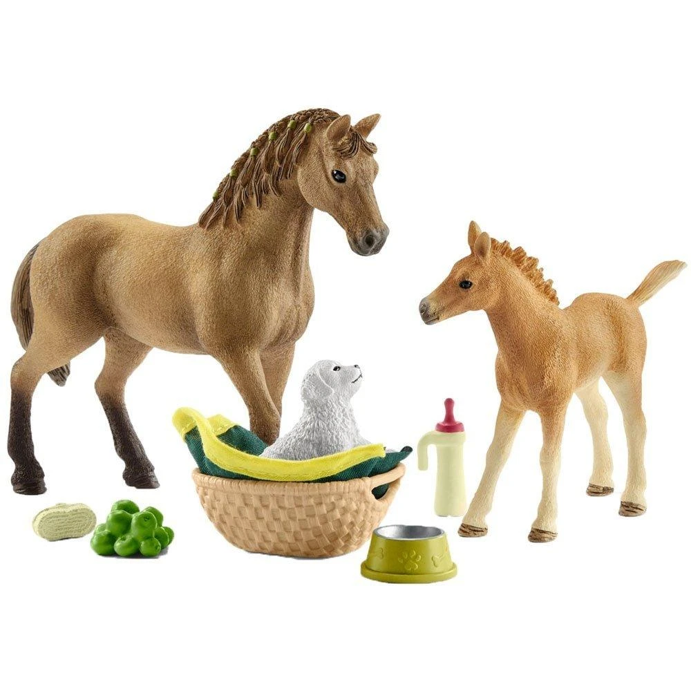 SCHLEICH HORSE CLUB „Arklių Klubas“: Saros jauniklių priežiūros rinkinys