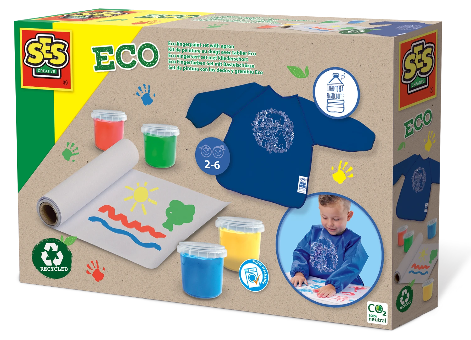 SES ECO Dažai piešti rankomis ir prijuostė