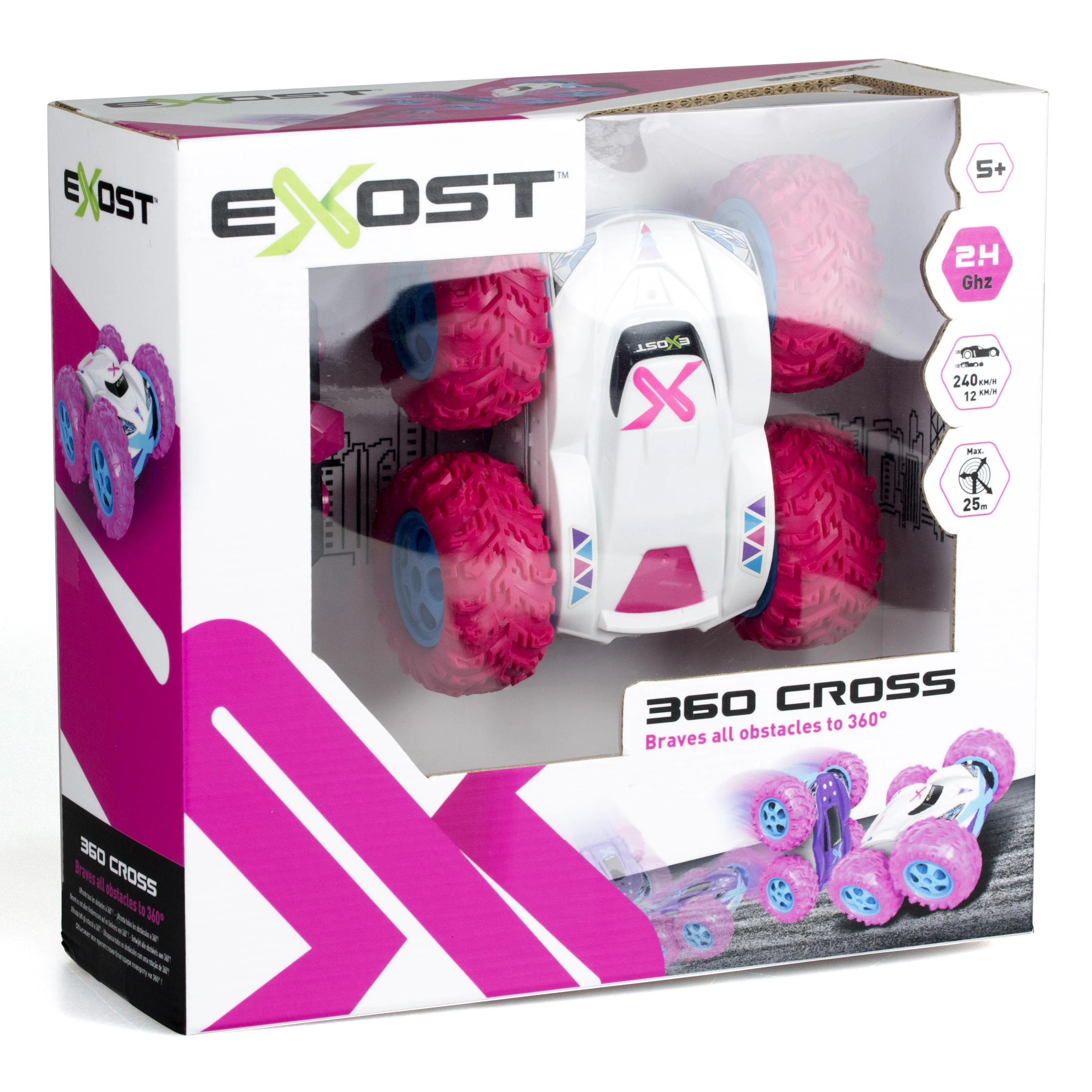 Silverlit EXOST 360 Cross Remote Control Car – 20260 – 2,4 GHz 1:18 skalė – rožinė