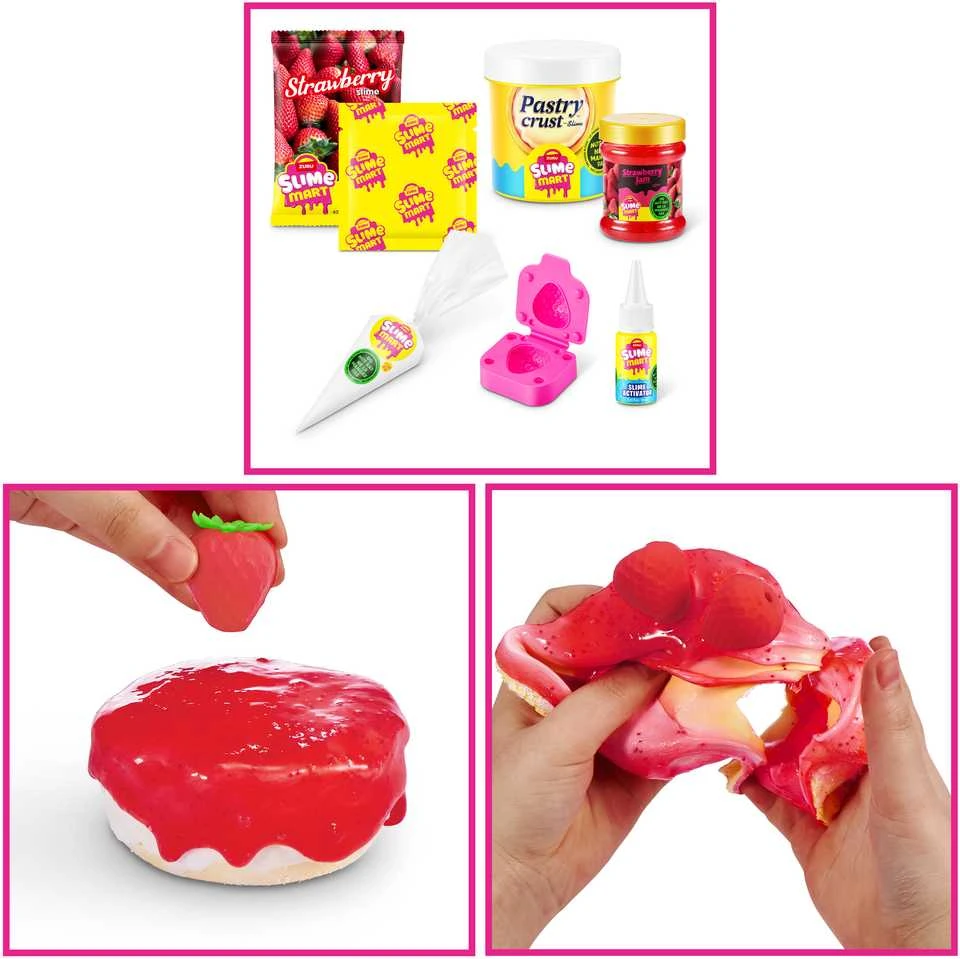 SLIME MART Kūrybinis gleivių rinkinys „Braškinis sūrio pyragas“