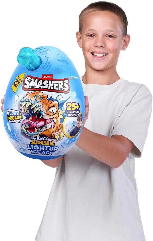 SMASHERS Rinkinys Dino Ice Age Mega Kiaušinis su šviečiančiu dinozauru
