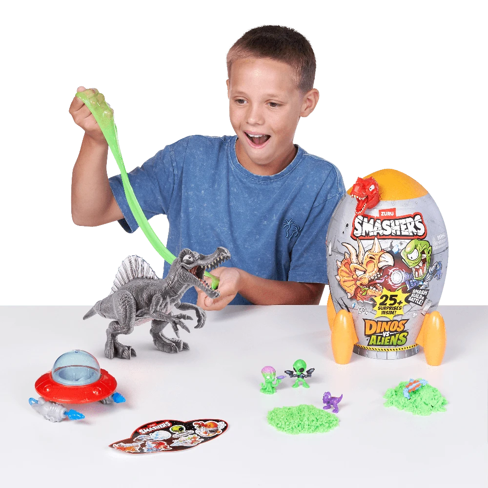 SMASHERS Rinkinys siurprizas „Dinozaurai prieš ateivius“