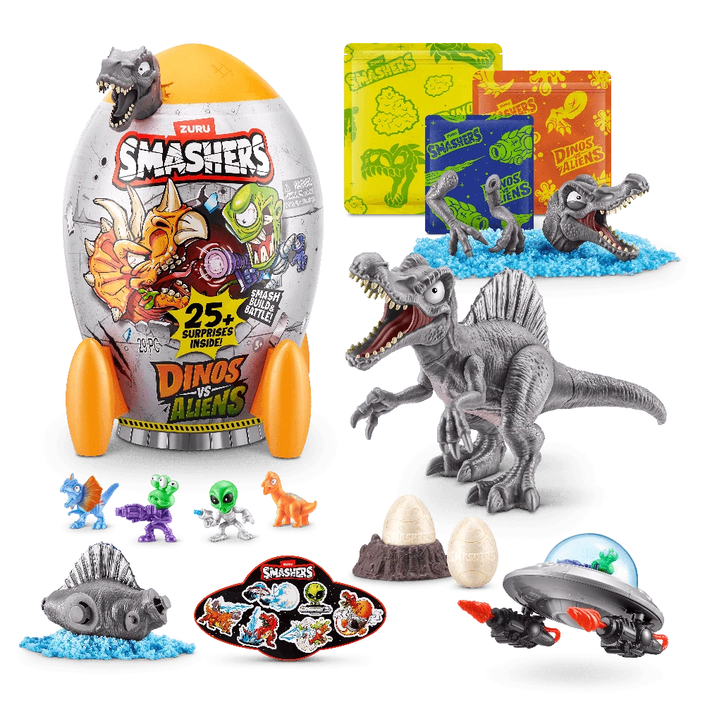 SMASHERS Rinkinys siurprizas „Dinozaurai prieš ateivius“