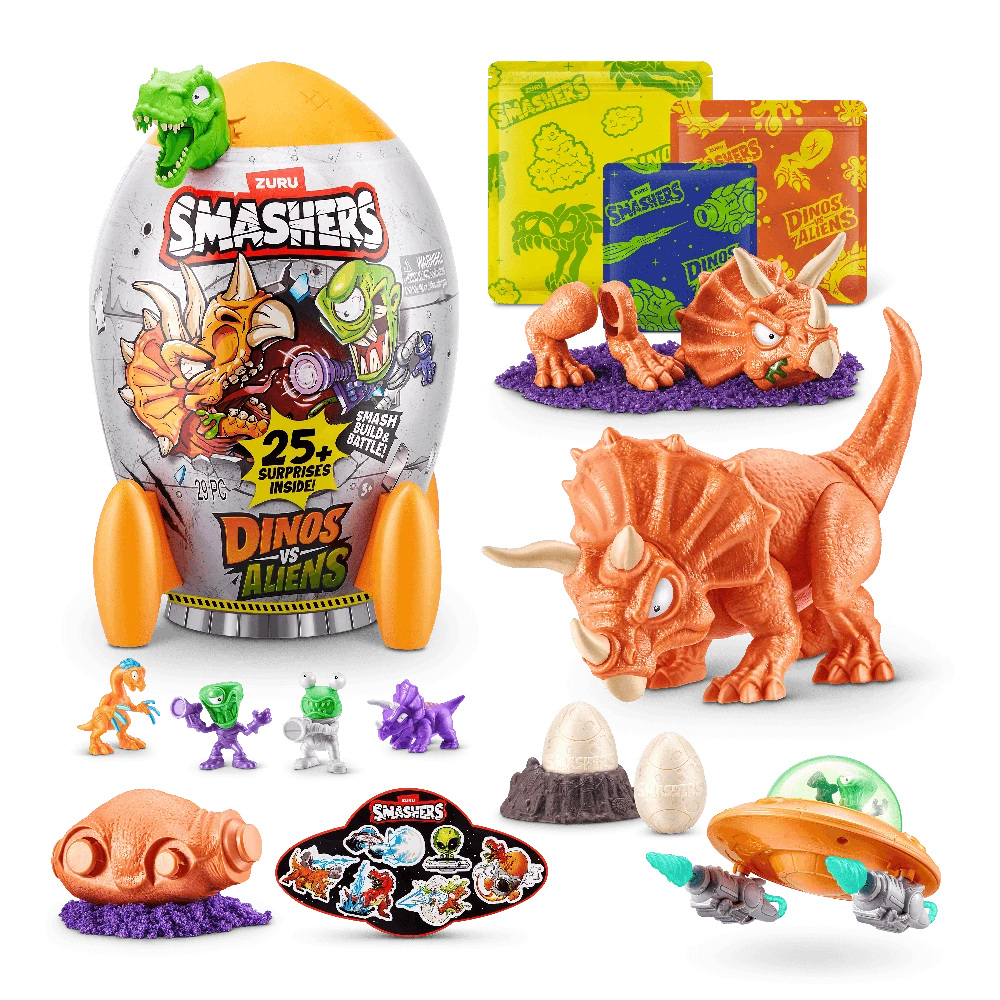 SMASHERS Rinkinys siurprizas „Dinozaurai prieš ateivius“