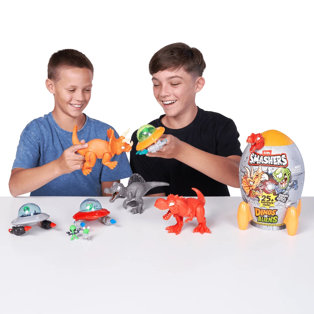 SMASHERS Rinkinys siurprizas „Dinozaurai prieš ateivius“