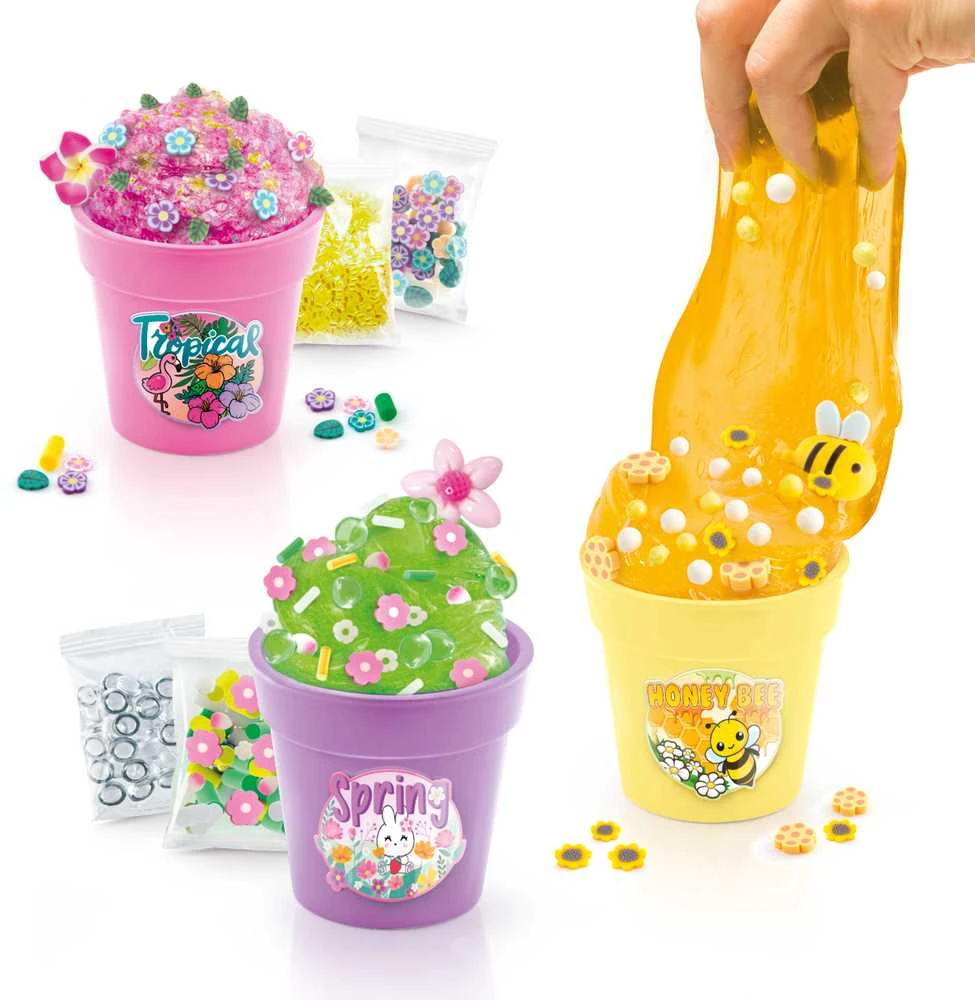 SO SLIME Kūrybinis gleivių rinkinys „Gėlių vazonėlis“, 3 vnt.