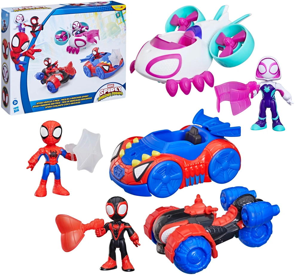 SPIDER-MAN AVENGERS IRON MAN AND HIS AWESOME FRIENDS Transporto priemonių rinkinys, 3 vnt.
