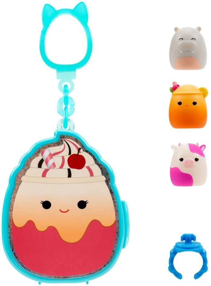 SQUISHMALLOWS CLIP-A-LONGS Herojai-siurprizai, 3 vnt., 2,5 cm