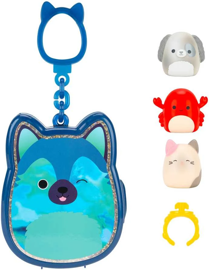 SQUISHMALLOWS CLIP-A-LONGS Herojai-siurprizai, 3 vnt., 2,5 cm