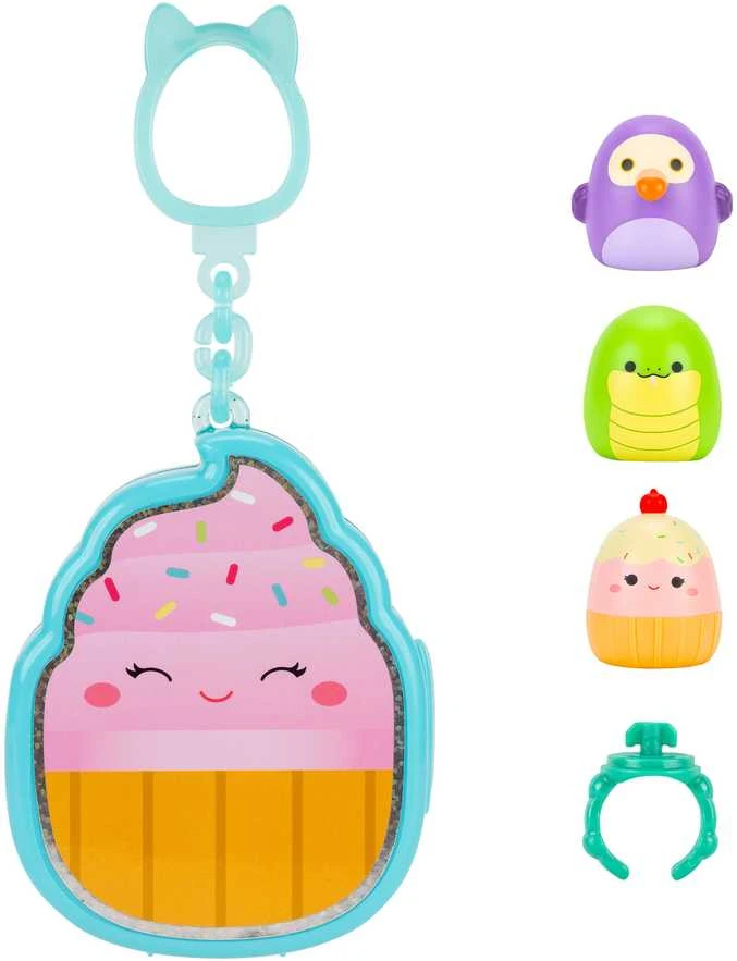 SQUISHMALLOWS CLIP-A-LONGS Herojai-siurprizai, 3 vnt., 2,5 cm