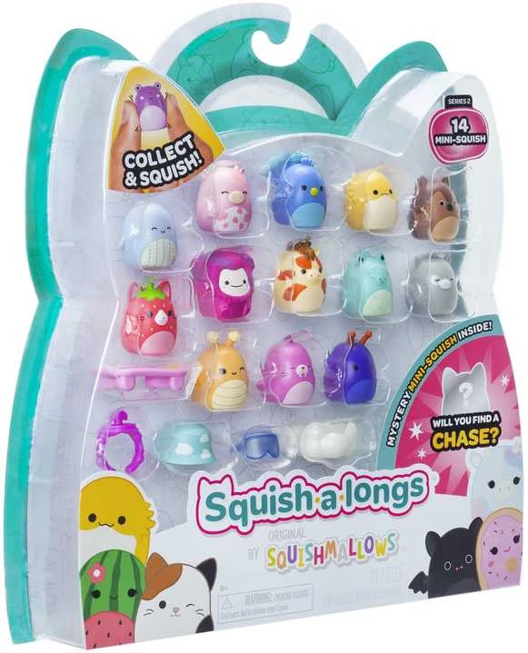 SQUISHMALLOWS SQUISH-A-LONGS Herojai, 14 vnt., 2,5 cm