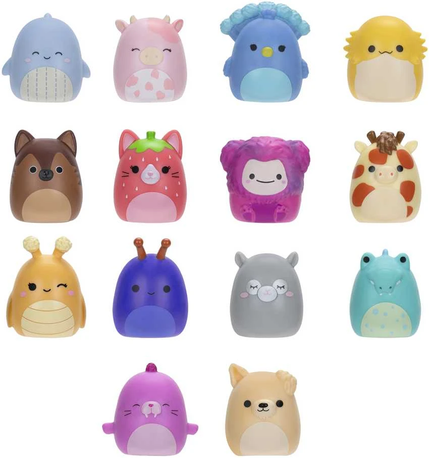 SQUISHMALLOWS SQUISH-A-LONGS Herojai, 14 vnt., 2,5 cm