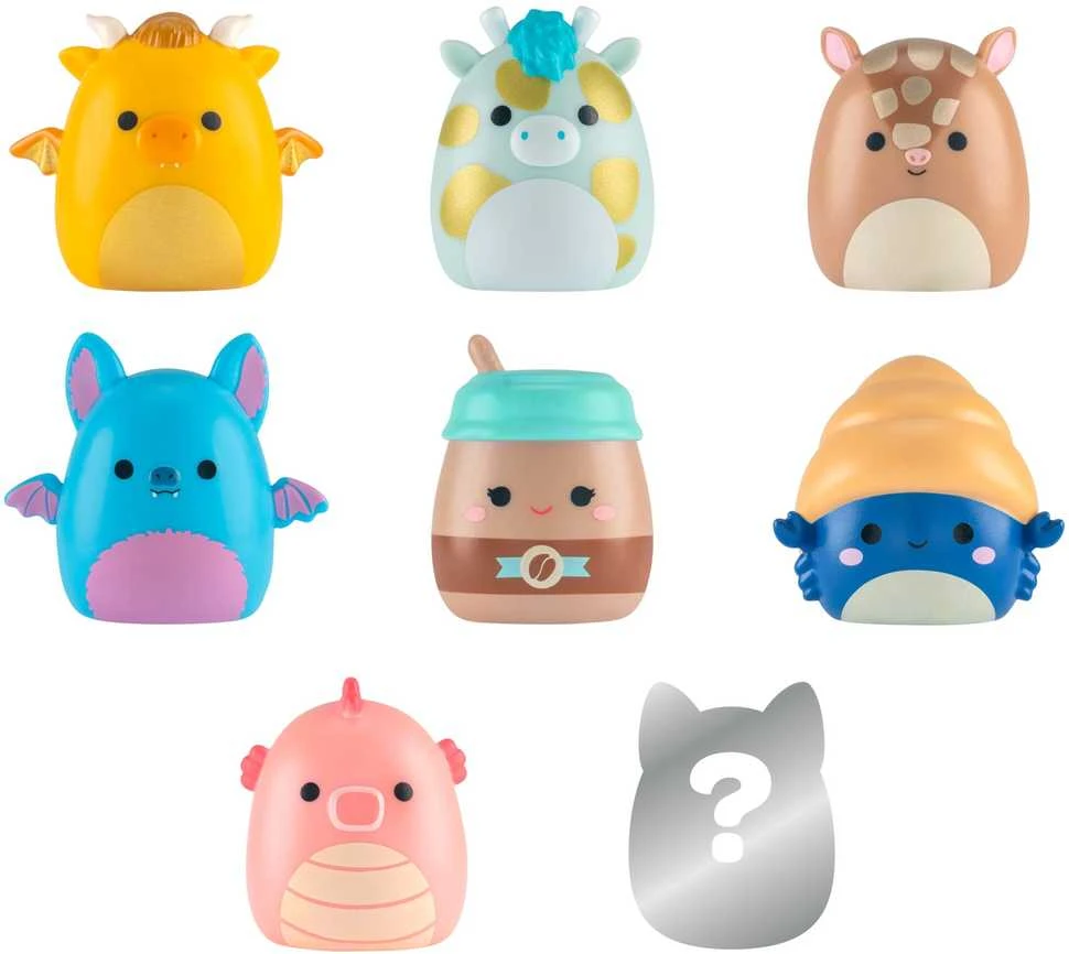 Squishmallows SQUISHMALLOWES SQUISH-A-LONGS Herojai, 8 vnt., 2,5 cm