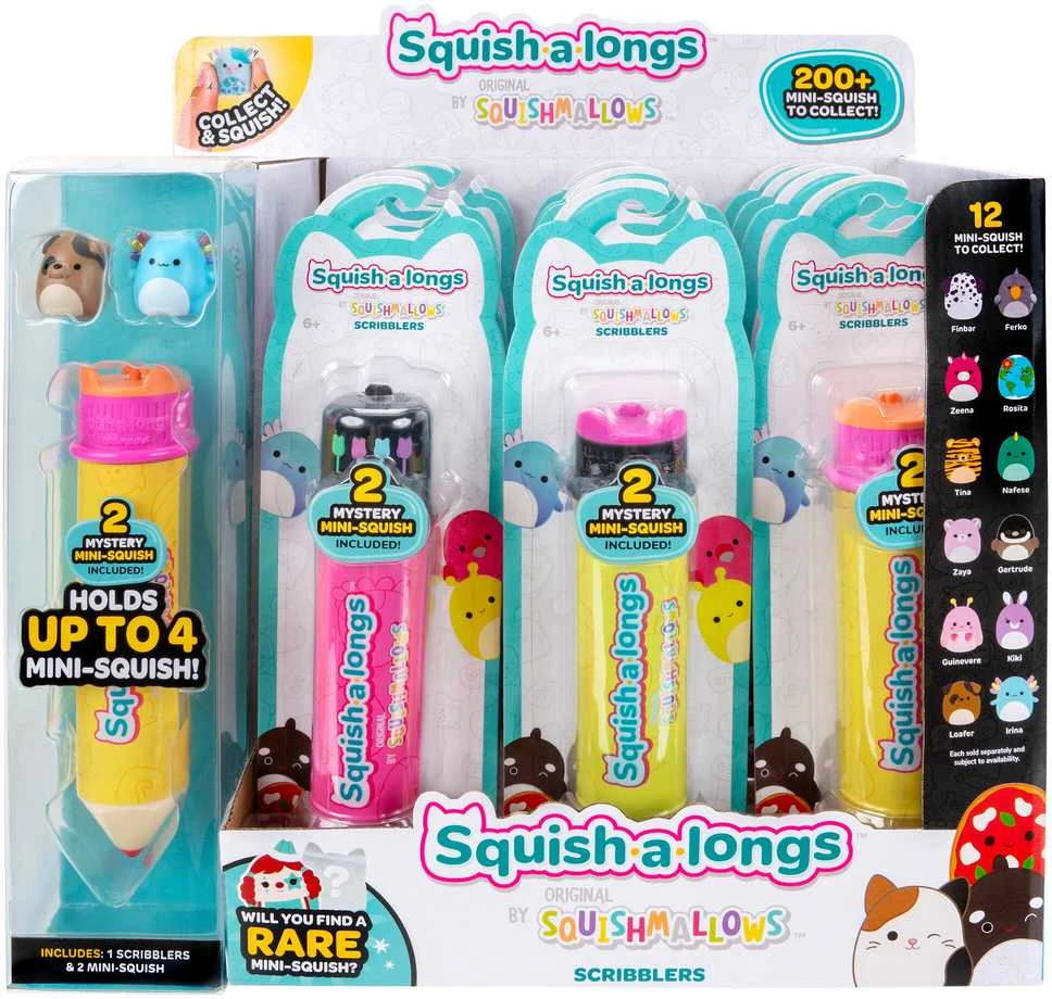 SQUISHMALLOWS SQUISH-A-LONGS Rinkinys su 2 mini figūrėlėmis