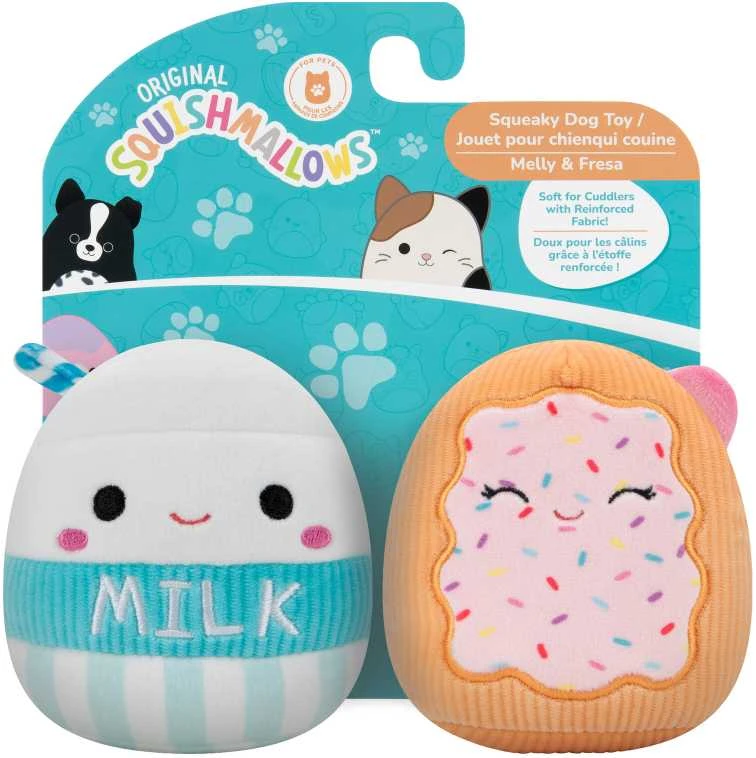 SQUISHMALLOWS Šuns žaislai, 9 cm, 2 vnt.