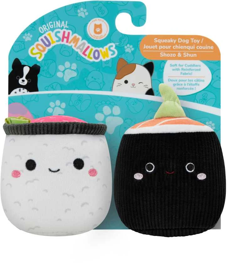 SQUISHMALLOWS Šuns žaislai, 9 cm, 2 vnt.
