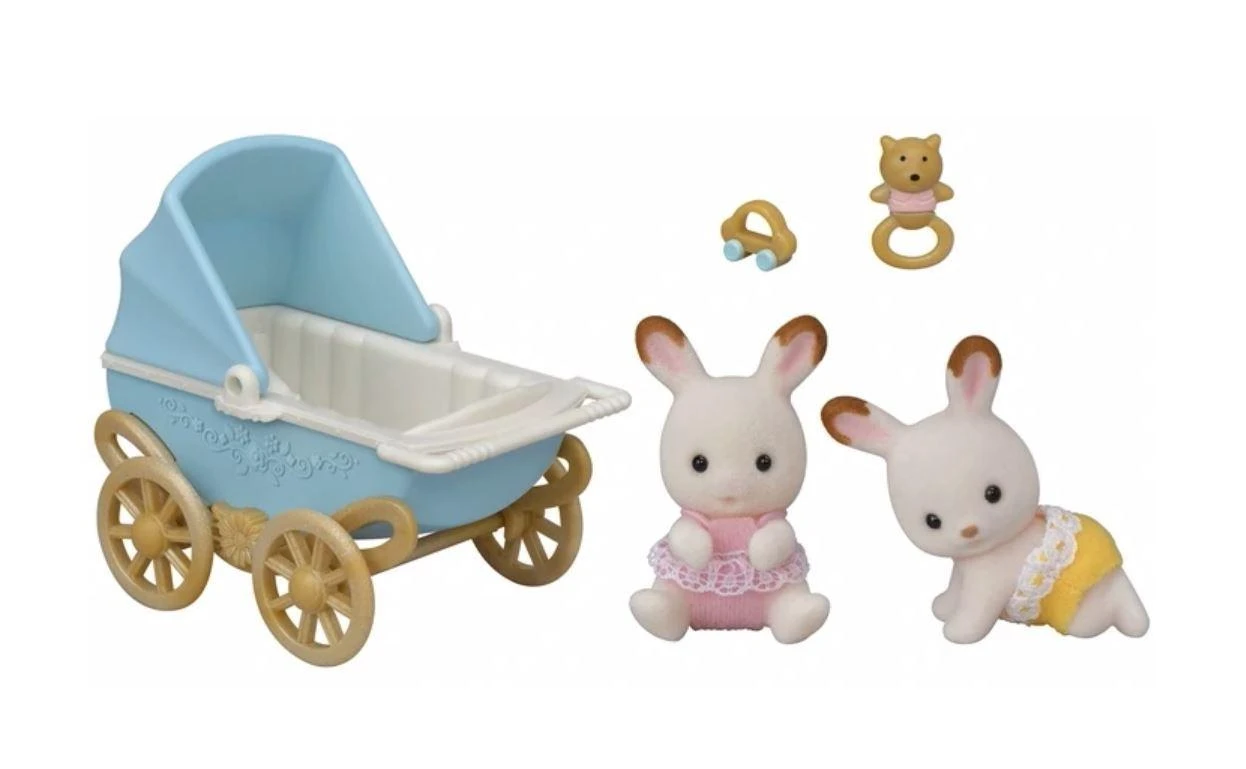 Sylvanian Families Triušiukai dvynukai vežimėlyje