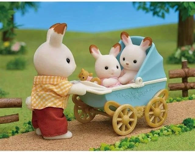 Sylvanian Families Triušiukai dvynukai vežimėlyje