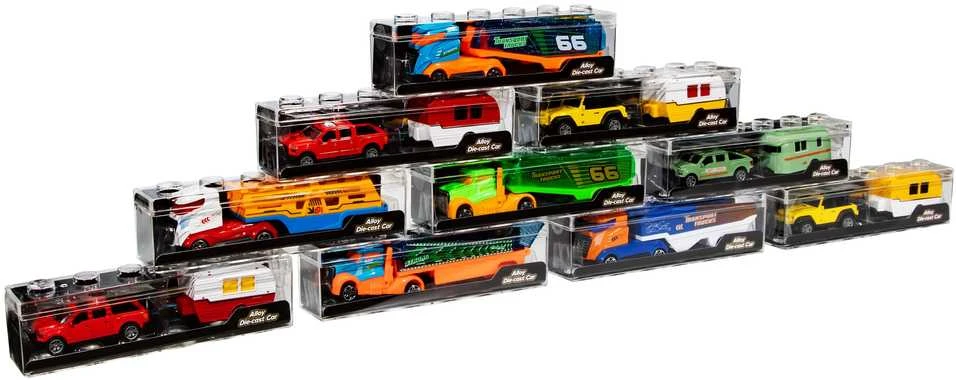 SZ TOYS Metalinis sunkvežimis su priekaba, 20,5 cm