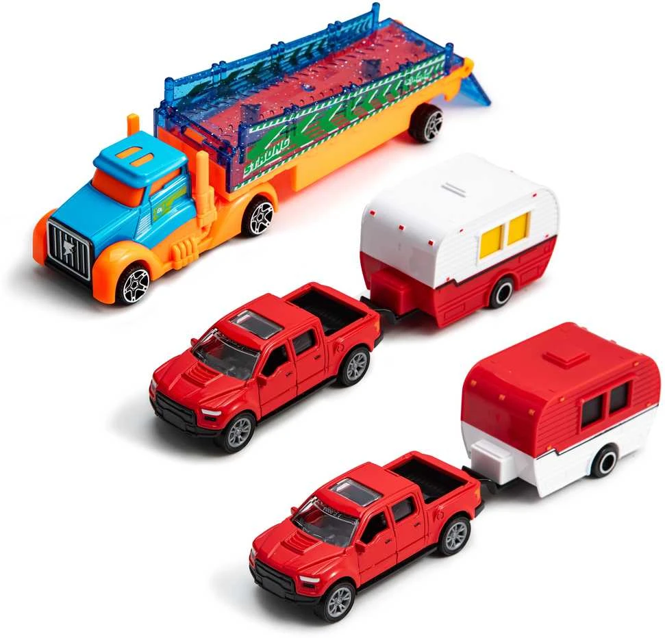 SZ TOYS Metalinis sunkvežimis su priekaba, 20,5 cm