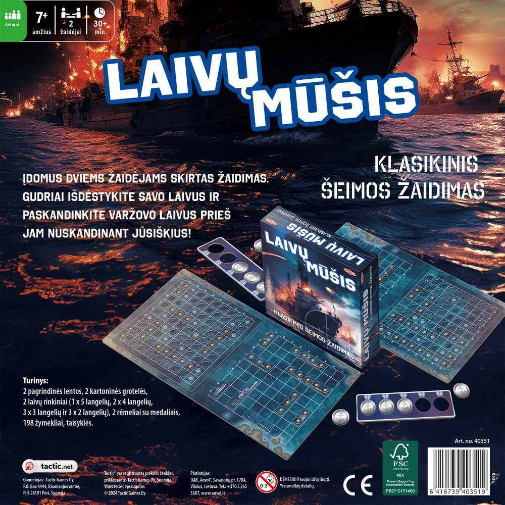 Tactic Stalo žaidimas „Laivų mūšis“ (Lietuvių kalba)