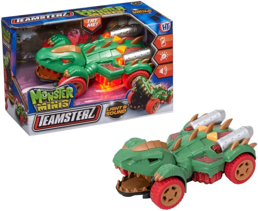 TEAMSTERZ Automobilis su šviesomis ir garsais „Mighty Machine dino car“, 12,5 cm