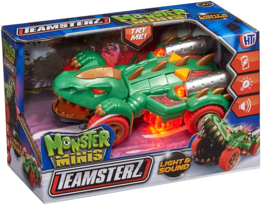 TEAMSTERZ Automobilis su šviesomis ir garsais „Mighty Machine dino car“, 12,5 cm