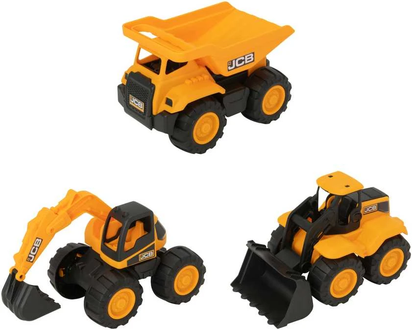 TEAMSTERZ JCB Sunkvežimių rinkinys, 18 CM, 3 vnt