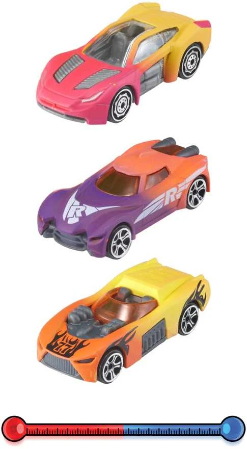 TEAMSTERZ Spalvą keičiantys automobiliai, 3 vnt, 7,5 cm