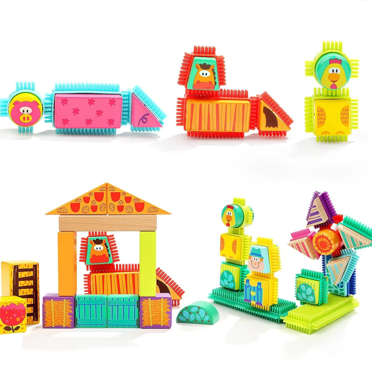 Amo Toys Į viršų Bright TOPBRIGHT Kaladėlių rinkinys „Ūkis“, 80 vnt.