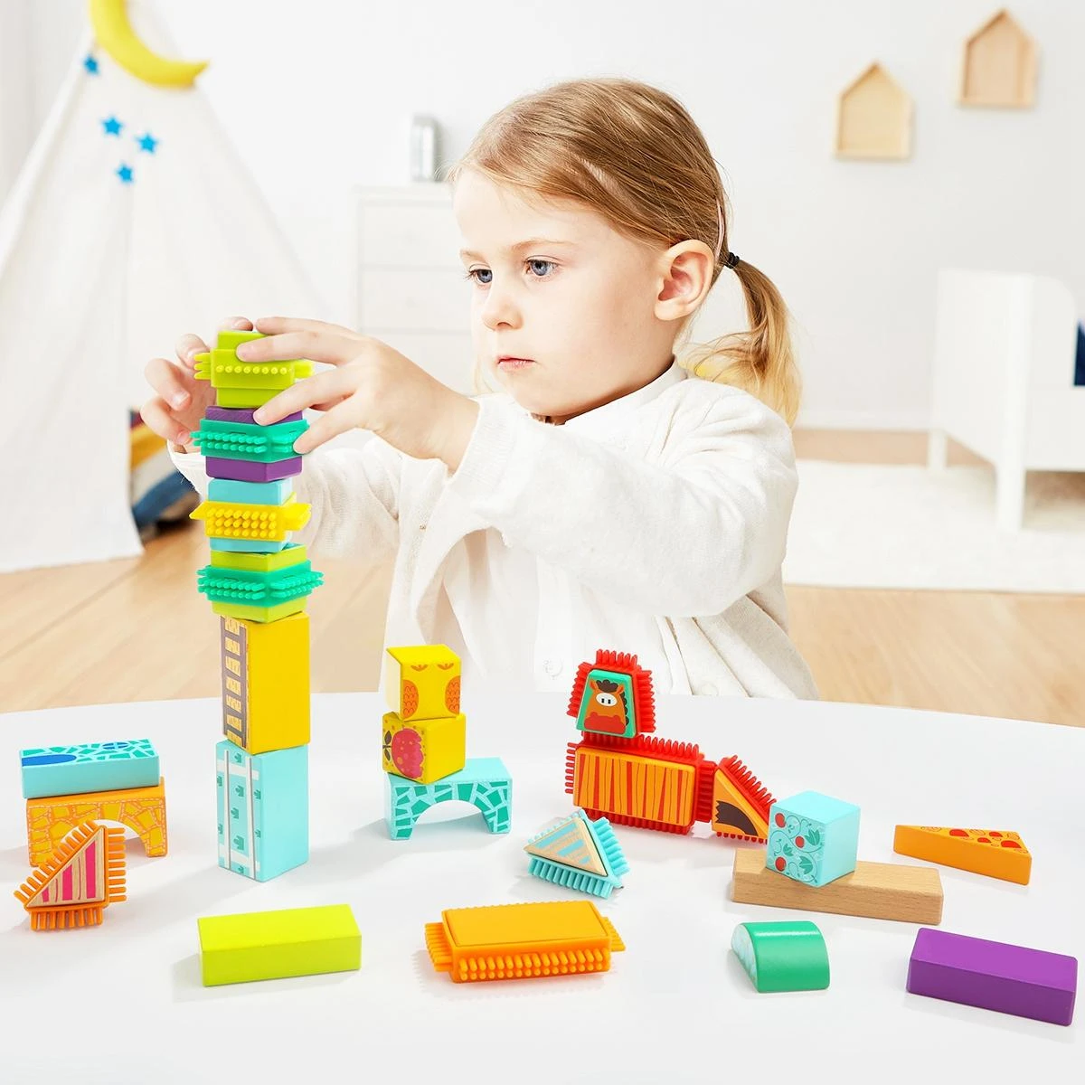 Amo Toys Į viršų Bright TOPBRIGHT Kaladėlių rinkinys „Ūkis“, 80 vnt.