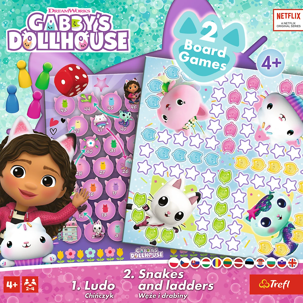Gabby's Dollhouse GABBY´S DOLLHOUSE TREFL Stalo žaidimas 2 in 1
