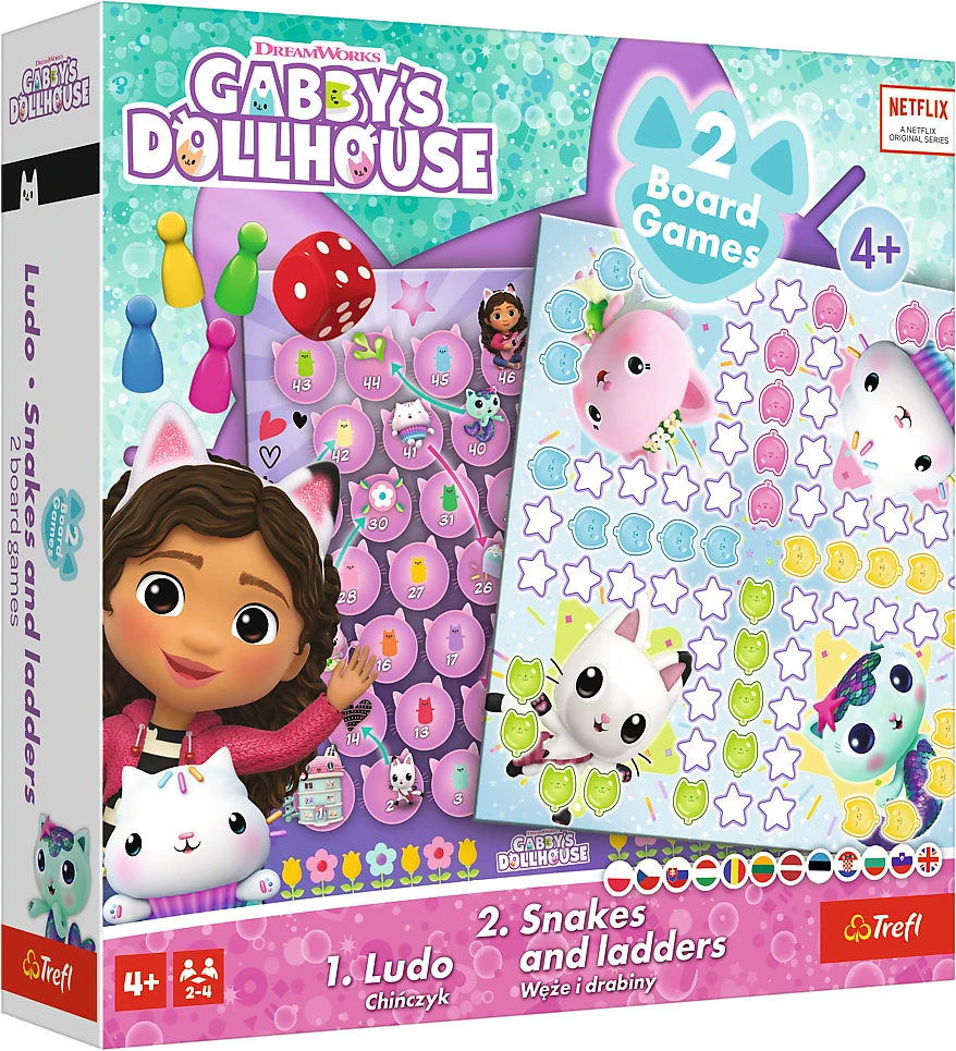 Gabby's Dollhouse GABBY´S DOLLHOUSE TREFL Stalo žaidimas 2 in 1