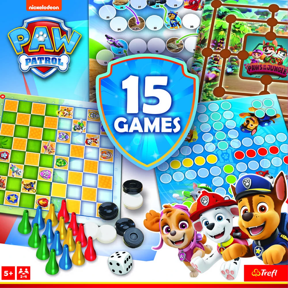 TREFL PAW PATROL 15 in 1 žaidimas „Šuniukai-patruliai“