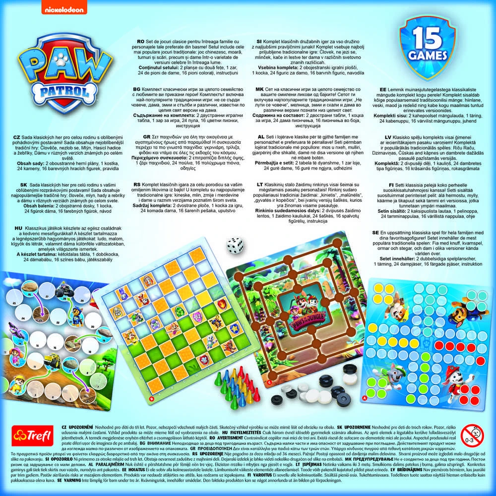 TREFL PAW PATROL 15 in 1 žaidimas „Šuniukai-patruliai“