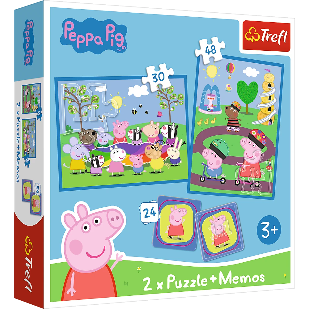 TREFL PEPPA PIG 30+ 48+ 24 memo kortelės, dėlionė-žaidimas „Pepa“ aprašymas - Prekės nuotrauka