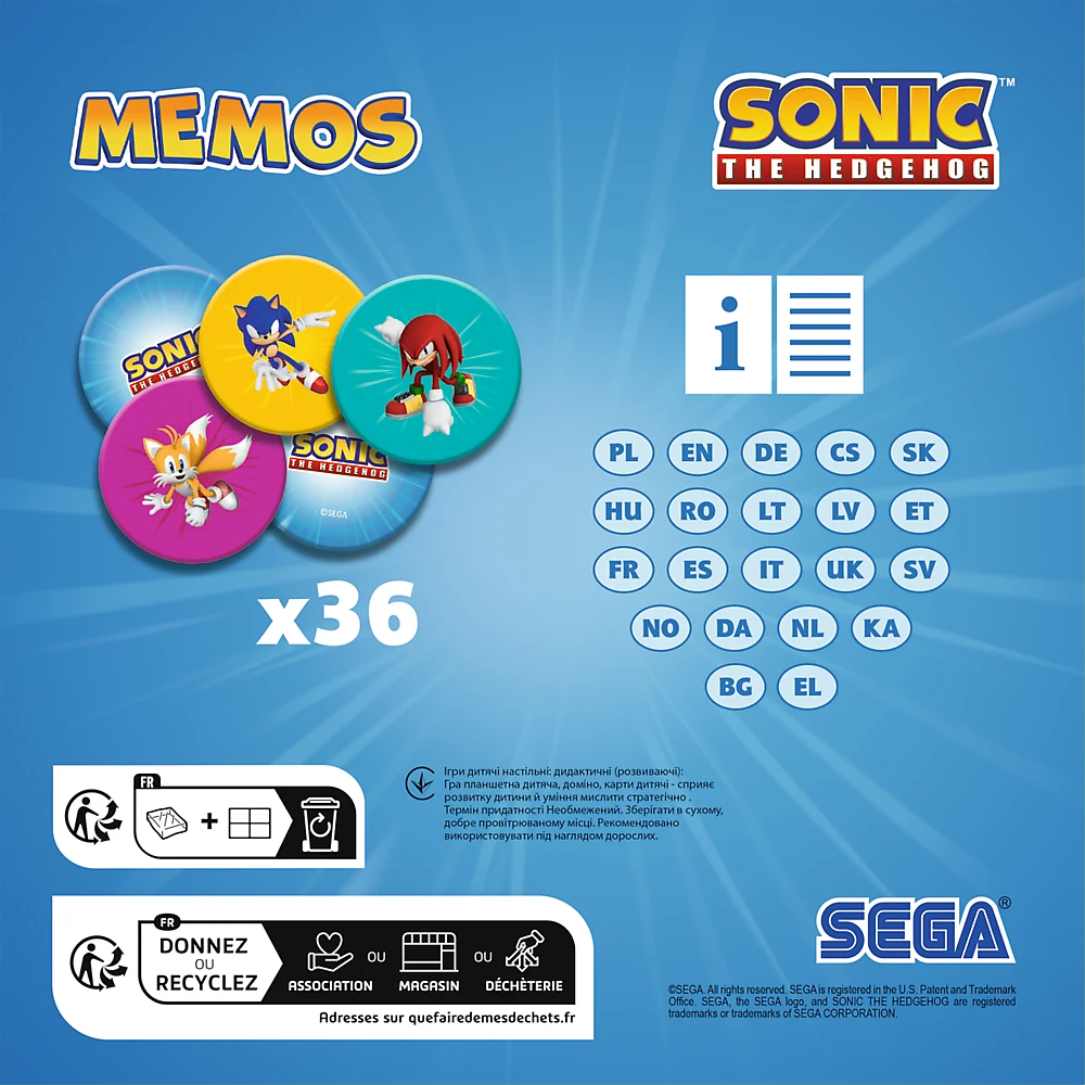 TREFL SONIC THE HEDGEHOG Žaidimas Memo „Sonic“
