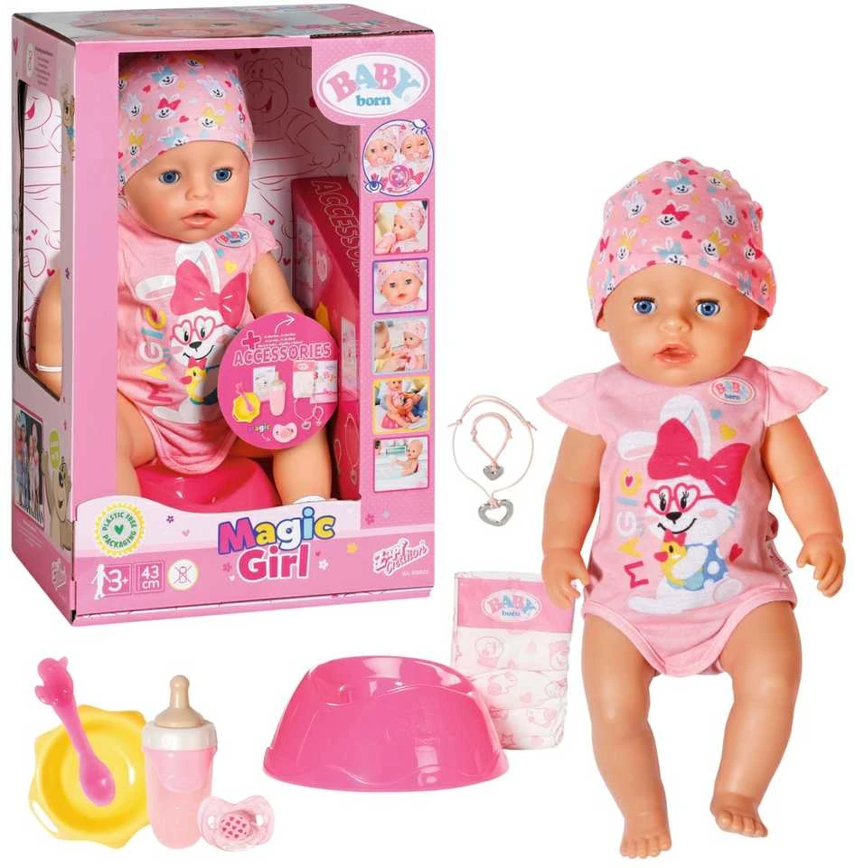 Baby Born interaktyvi lėlė - mergaitė Magic Girl, 43cm (827956) aprašymas - Prekės nuotrauka