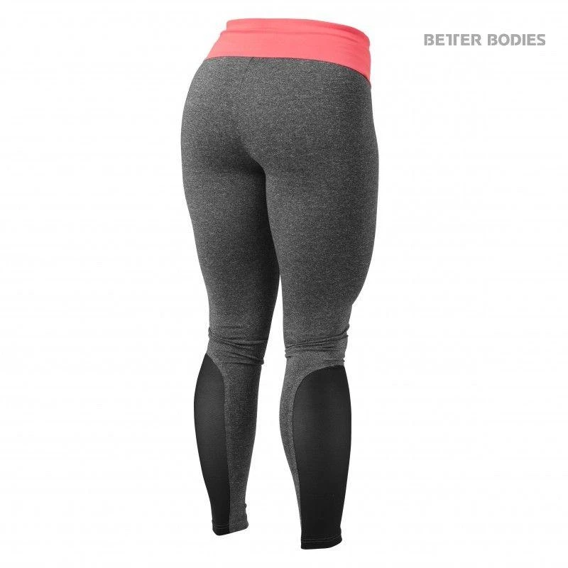 Better Bodies BB Shaped Tights (Anthracite melange/coral) (S )