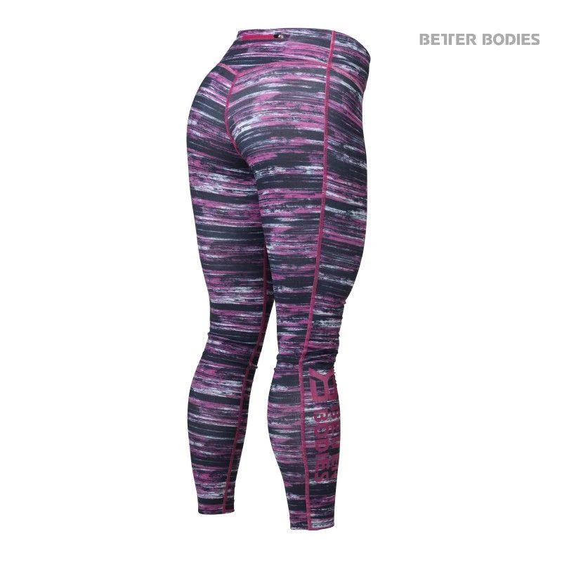 Better Bodies Printed Tights (Juodas/Rožinė) (XS Dydis)