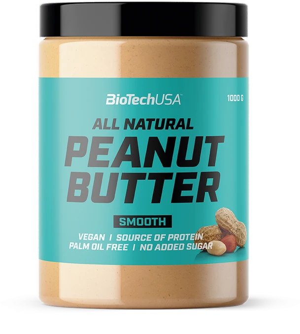Biotech All Natural Peanut Butter, (žemės riešutų kremas) 1000 g (Kreminis)