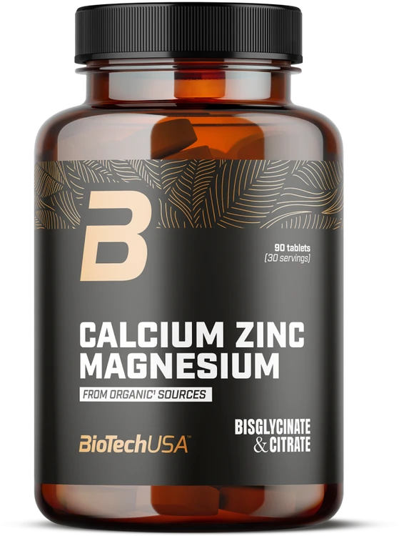 Biotech Calcium Zinc Magnesium from organic sources 90 tabl. (mineralų kompleksas)